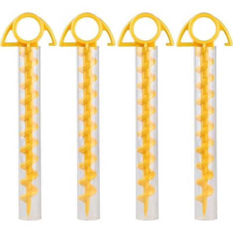 Lot de 4 piquets de tente en plastique avec tubes transparents - Vis jaunes de 29 cm (1/5)