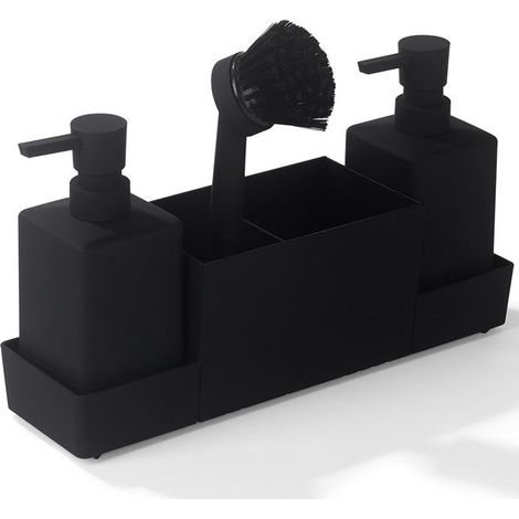 Ecleanfy - Organisateur Evier Cuisine Distributeur de Liquide Vaisselle Accessoire de Rangement Brosse à Vaisselle avec Distributeur de (1/5)