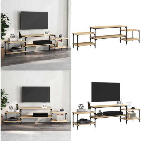 Mobile Porta TV Rovere Sonoma 197x35x52 cm in Legno Multistrato - Mobile TV in legno - Mobile TV Rovere Sonoma