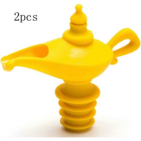 Lot de 2 bouchons verseurs en silicone jaunes pour la cuisine (1/5)