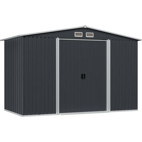 vidaXL Capanno per Attrezzi Antracite in Acciaio 257x205x178 cm (1/5)