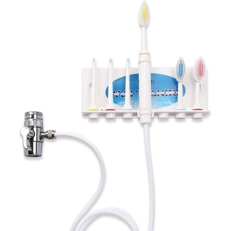 Irrigateur Dentaire Connecté au Robinet sans Piles ni électricité, Irrigateur Buccal pour le Nettoyage des Dents et des Gencives (avec Séparateur d'eau, 3 Buses et 3 Brosses à Dents) (1/5)