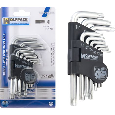 Set Chiavi Torx "L" 9 Pezzi Antimanomissione