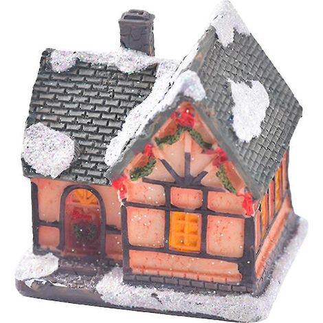 Decoración navideña de resina con luces LED, adorno festivo de mesa para las fiestas. (1/5)