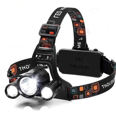 Lampe Frontale LED 6000 Lumens - 4 Modes - Rechargeable 18650 - Étanche - pour Chasse, Course (1/5)