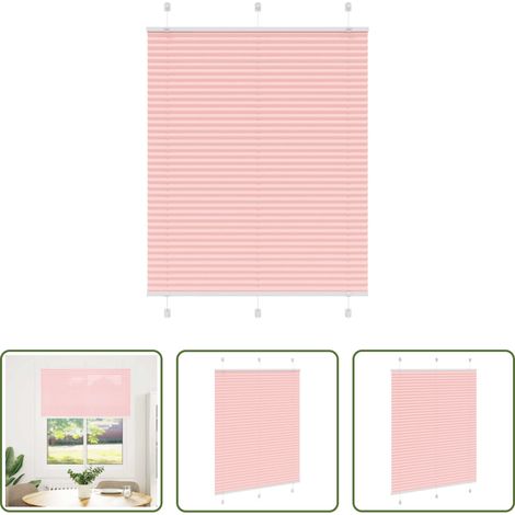 Store zébré - Store plissé rose 110x150 cm largeur du tissu 109,4cm polyester (1/5)