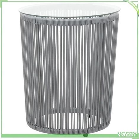 Ensemble de bistro 3 pièces - FAFEICY - 48140 - Rotin PE gris - Coussins inclus - Table verre trempé (1/5)