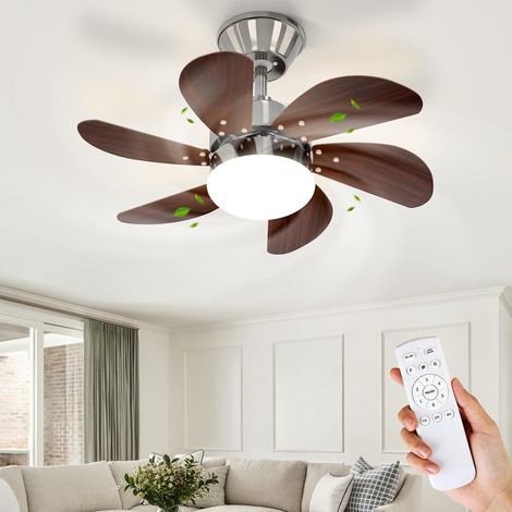 Ventilateur de plafond silencieux avec lumière - Lampe de salon Ø75 cm, douille E27, éclairage de plafond pour chambre, été/hiver, pour salon ou table à manger (ampoule non incluse) (1/5)