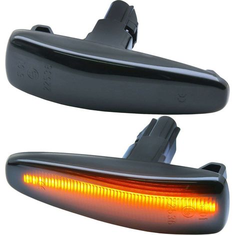 KIT 2 INDICATORI DI DIREZIONE LATERALI A LED COMPATIBILE CON Mitsubishi Outlander II + III  Modello dal 2006  , VETRO FUME (1/3)
