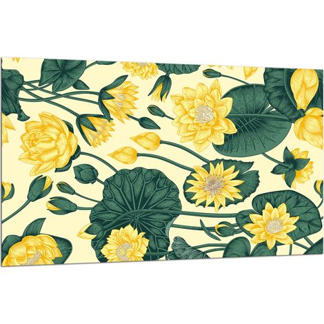 PLAQUE DE PROTECTION EN VERRE POUR CUISINIÈRE 80x52 FLEURS (1/5)
