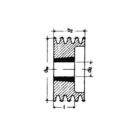 Puleggia per cinghia trapezoidale 4 gole B o SPB diametro 147 mm per bussola taperlock 2517 UNIVERSALE 140B4TL