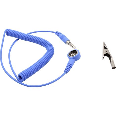Quadrios ESD-Erdungskabel 1.80 m Druckknopf 10 mm, Stecker, Krokodilklemme (1/5)