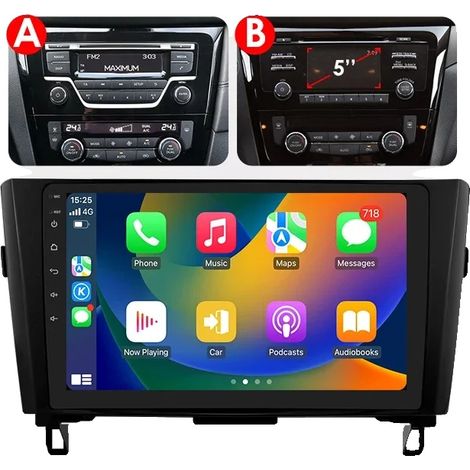 Autoradio, Touchscreen, Compatibilità con smartphone, Compatibile con Nissan Qashqai X-Trail 3 / Rogue 2013-2017, P3 CP AB-4Core-2G 64, Quad Core-f (1/2)