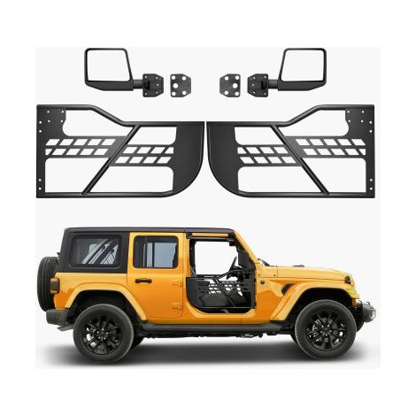 Puertas Tubulares, 2 Puertas, Estilo de Caza al Aire Libre, con Bisagras Resistentes y Pestillo OE, con Espejos Retrovisores, para Jeep Wrangler JL 2018-2024 y Jeep Gladiator JT 2020-2024 (1/5)