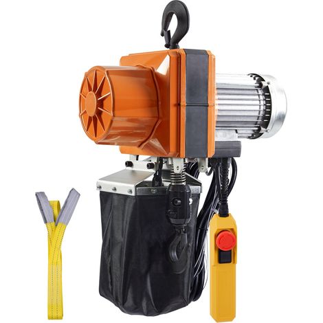 Palan Électrique à Chaîne, Capacité de Charge 998 kg, Hauteur de Levage Max 3 m, 1100 W, Grue Aérienne Monophasée avec Chaîne G100, Télécommande Filaire 3 m, pour Garage, Atelier, Hôtel, Maison (1/5)