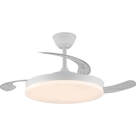 Ventilateur LED Milky M Eco 45 W 4 400 lm CCT avec pales rétractables