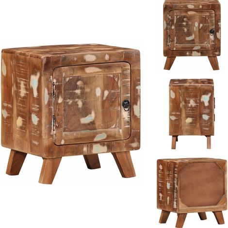 Nachttisch 40x32x46 cm Altholz Massiv - Nachttisch - Nachttische - Nachtschrank - Bettschrank (1/5)