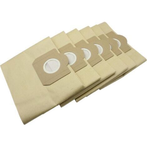 Packung mit 6 kompatiblen Papierfilterbeuteln für Kärcher Nass-/Trockensauger WD3 und WD3P, Teilenummer A 2204, A 2234 PT, A 2534 PT, SE 4001, SE 4002, Artikelnummer 6.959-130 (1/5)