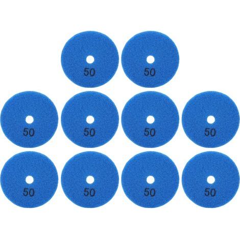 Ej.Life Tampons de Ponceuse, Disques de Ponçage 10 Pièces 3 Pouces, Tampons Polissant Le Diamant de Polissage Pour Pierres de Béton en Marbre 50 Mailles Accessoire pour une meuleuse (1/5)