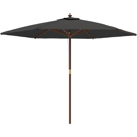 Parasol de jardin avec mât en bois anthracite 299x240