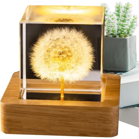 Lumière boule de, lampe boule de - Lampe LED en forme de de verre en forme de fleur Veilleuse de bureau avec lumière douce, ornements décoratifs créatifs en de vacances pour (1/5)