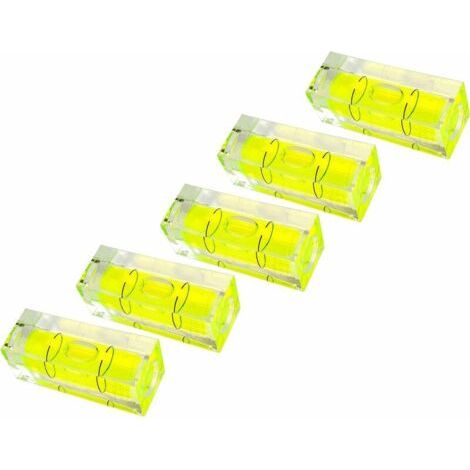 Livella a bolla, set da 5, 15 x 15 x 40 mm, livella a bolla di precisione con bolla d'aria, mini livella a bolla per fotocamere, campeggio e roulotte, livella a bolla, livella a bolla
