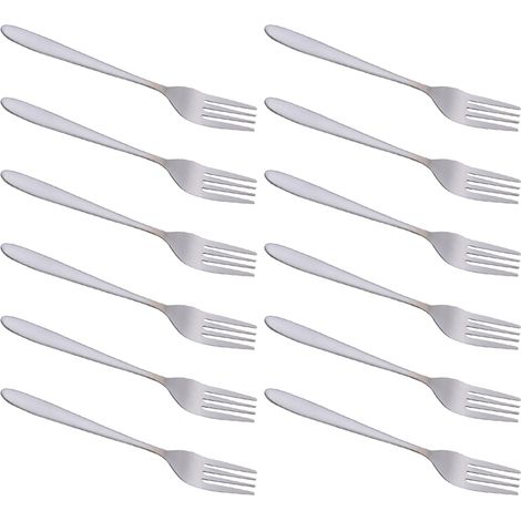 Fourchettes de table, lot de 12 fourchettes en acier inoxydable, couverts, finition miroir, compatibles lave-vaisselle, pour la maison, la cuisine ou le restaurant (1/5)