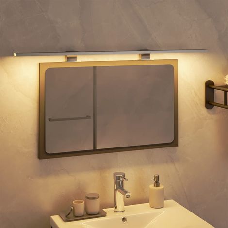 Maison Chic – Applique murale LED 13 W – Lumens 1250 – Couleur de lumière blanc chaud 3000 K – Résistante aux éclaboussures IP44 – Aluminium argenté 80 cm - NREFC34395 (1/5)
