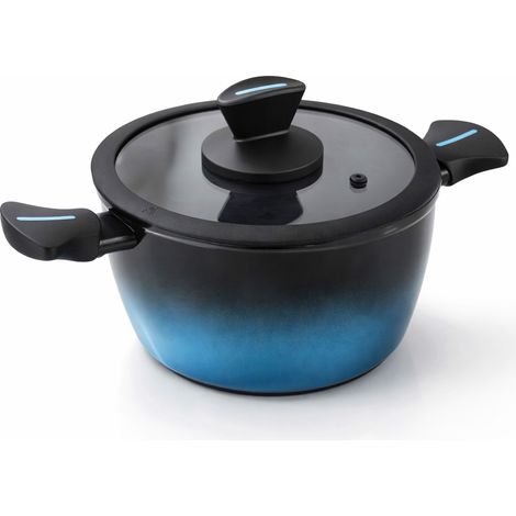 Briebe Mare MARE Faitout Induction en Acier Forgé 20 cm, Antiadhésif sans PFOA, Tous Feux Bleu (1/5)