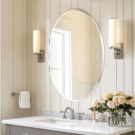 Specchio da Bagno Ovale Minimalista Ingresso 70x50cm