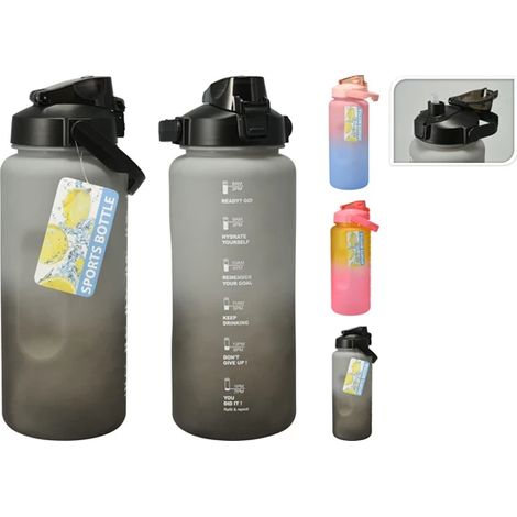 Gourde de 500 ml avec indicateur de temps pour le sport, la salle de sport et les activités de plein air. (1/4)