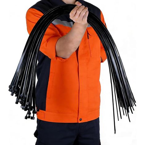 12mmx1200mm Très Grand Serre Cable,Attaches de Câbles Robustes，Colson Noir,Serflex Noir,Nylon Zip Ties (1/5)