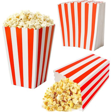 Lot de 20 sachets à pop-corn - Petits conteneurs à bonbons - En papier - Seau à pop-corn - Pour décoration de cinéma, collations de fête, bonbons, pop-corn - Sacs cadeaux de Noël (1/5)