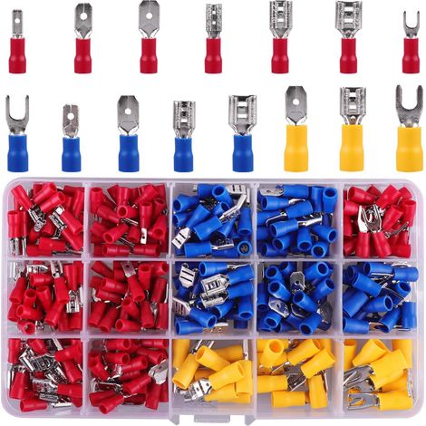 ZOLGINAH Terminal de crimpado, 300 piezas Terminales eléctricos para automóviles, terminales de pala y terminales de pala (1/5)