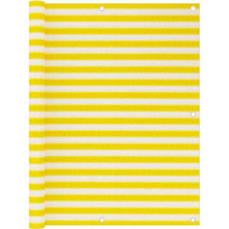 Balkon-Sichtschutz Gelb und Weiß 120x600 cm HDPE