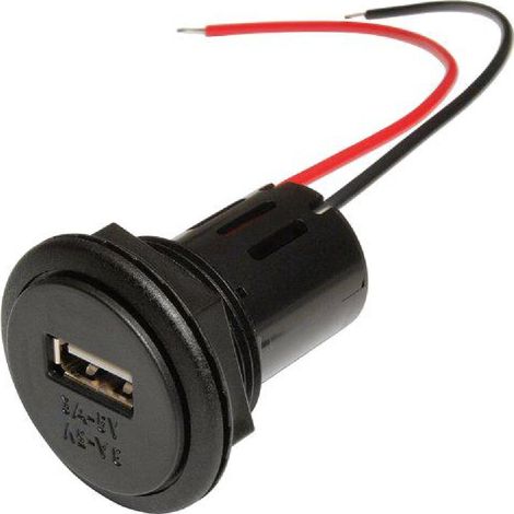 Prise USB F 5V 3A Fils nus