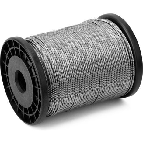Câble en acier inoxydable 2mm x 100m - Acier inoxydable 316-7x7 brins - Ascenseur, Tirage, Décoration d'auvent, Laverie (1/5)