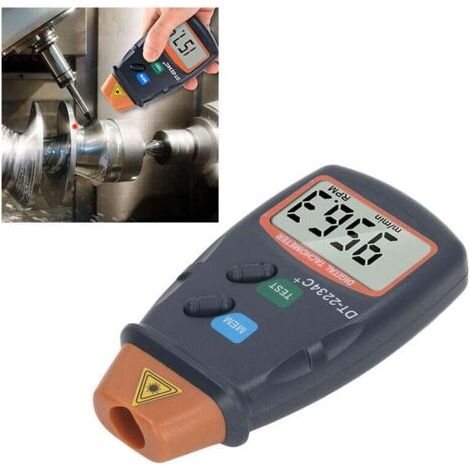 Pair Digitaler Drehzahlmesser, berührungsloser Drehzahlmesser, LCD-Digitaldrehzahlmesser, Drehzahlbereich 2,5–99.999 U/min, mit 3 Reflektorstreifen und blauer Stofftasche