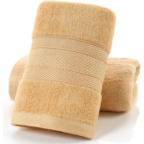 Serviette en fibre de bambou, douce et luxueuse, pour le bain et la salle de bain, séchage rapide, épaisse, 34 x 74 cm (1/4)