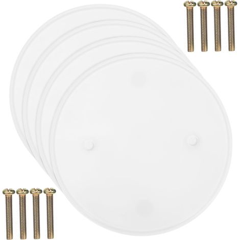 Lot De 4 Plaques De Recouvrement Rondes Pour Plafond Et Mur Cache-Trous Électriques En Plastique Plat Avec Vis Couvre-Boîtier Ronds Pour Bricolage Facile (1/5)