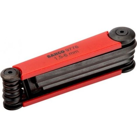 BAHCO - Jeu de clés mâles 6 pans repliable, dimensions métriques - 7 pièces