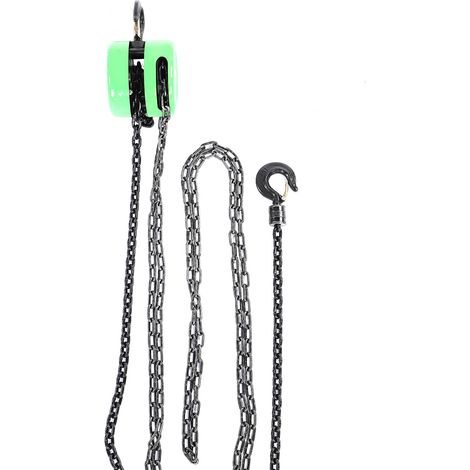 Palan manuel à chaîne 2T, palan à chaîne de levage avec chaîne de traction, outil de levage à main pour levage manuel, capacité 2 tonnes, usage industriel et bricolage. (1/5)