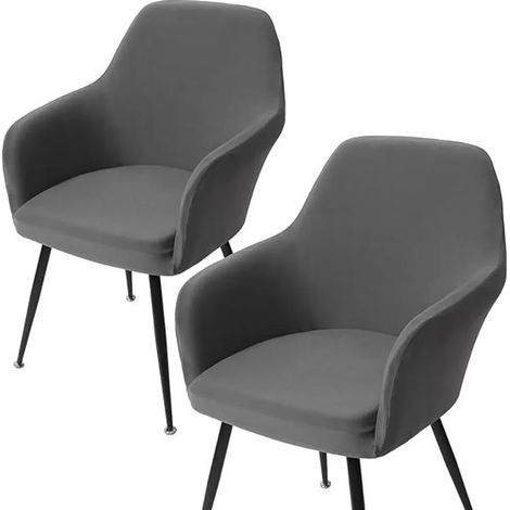 Housses extensibles pour chaises, housses de fauteuil, lot de 2, pour chaises cantilever avec accoudoirs, housse de protection amovible pour (1/5)