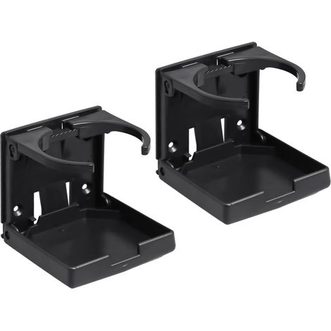 Lot de 2 porte-gobelets de voiture, porte-gobelets réglables et pliables, noir (1/5)