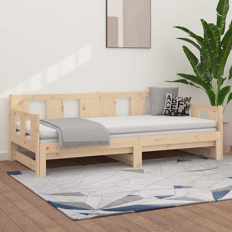 Sofá cama extraíble madera maciza de pino 90x190 cm (1/5)