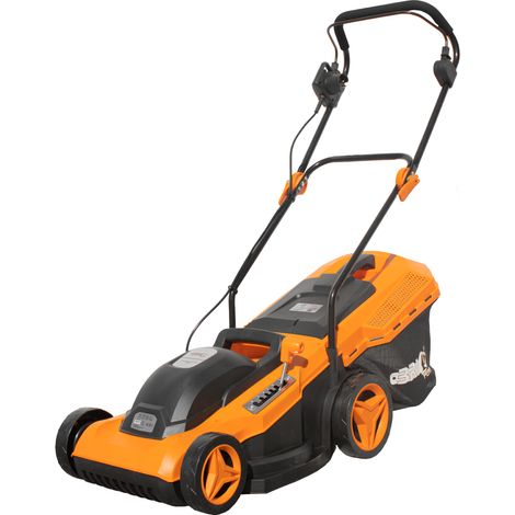 Bricoferrr Cortacésped Eléctrico - 1800W, Ancho de Corte 38cm y Altura Ajustable (1/4)