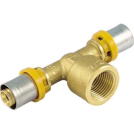 Tiemme - Raccordo A Tee Femmina Centrale 3/4" Ø20 Multistrato A Pressare Gas
