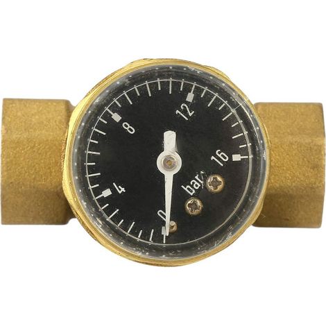Soupape de réduction de pression, soupape de décharge de soupape de réduction de pression d'eau en laiton 1/2 "avec compteur d'eau réglable pour la maison (1/5)