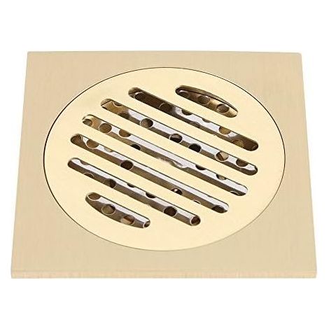 Square Floor Drain, Floor Drain with Removable Strainer Cover Brass Square Drainer Smell Proof Insect Proof Drain for Bathroom Kitchen Toilet Basement Garage (1/5)