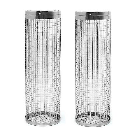 Lot de 2 paniers à griller à roulettes - Le meilleur panier à griller jamais conçu, grille ronde en acier inoxydable - FK1 (1/5)